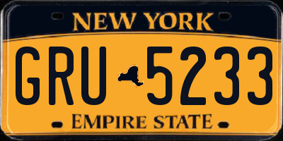NY license plate GRU5233