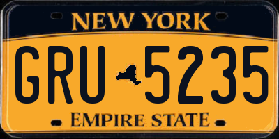 NY license plate GRU5235