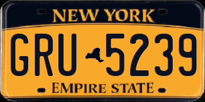 NY license plate GRU5239