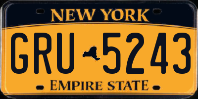 NY license plate GRU5243
