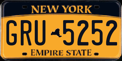 NY license plate GRU5252