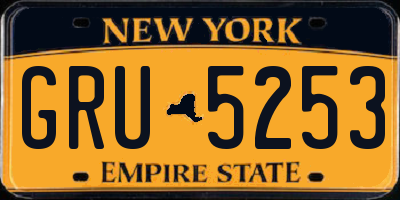NY license plate GRU5253