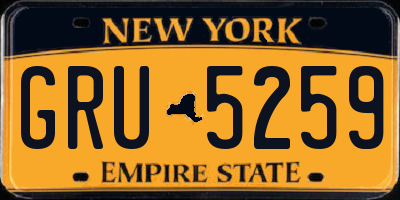 NY license plate GRU5259