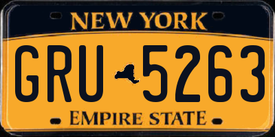 NY license plate GRU5263