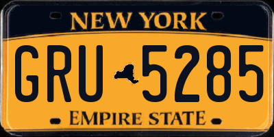 NY license plate GRU5285
