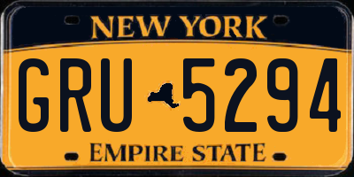 NY license plate GRU5294