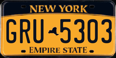 NY license plate GRU5303