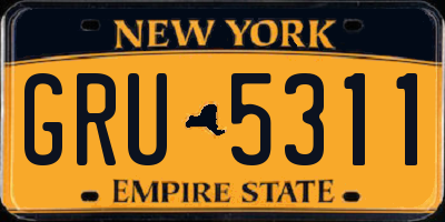 NY license plate GRU5311