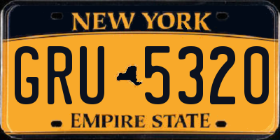 NY license plate GRU5320