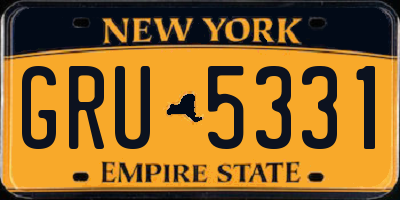 NY license plate GRU5331