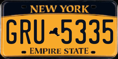 NY license plate GRU5335