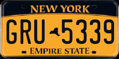 NY license plate GRU5339