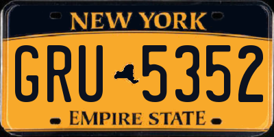 NY license plate GRU5352