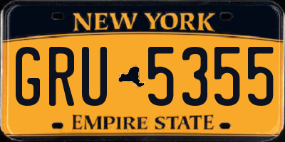 NY license plate GRU5355
