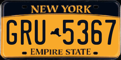 NY license plate GRU5367