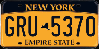 NY license plate GRU5370