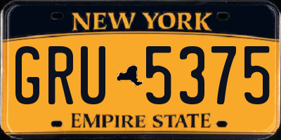 NY license plate GRU5375