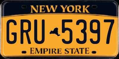 NY license plate GRU5397