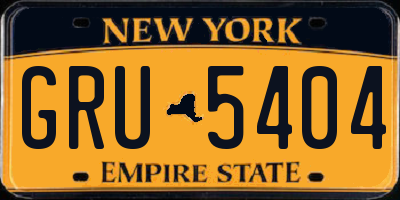 NY license plate GRU5404