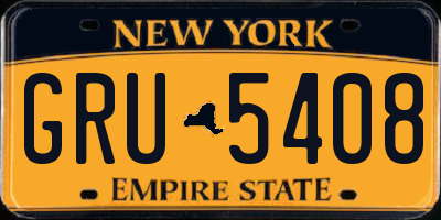 NY license plate GRU5408