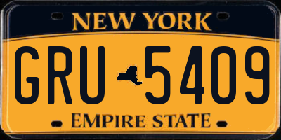 NY license plate GRU5409