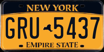 NY license plate GRU5437