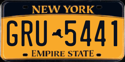 NY license plate GRU5441