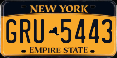 NY license plate GRU5443