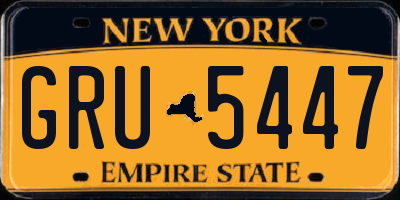 NY license plate GRU5447