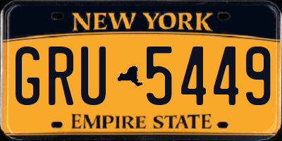 NY license plate GRU5449