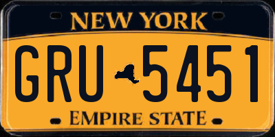 NY license plate GRU5451