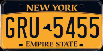 NY license plate GRU5455