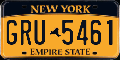 NY license plate GRU5461