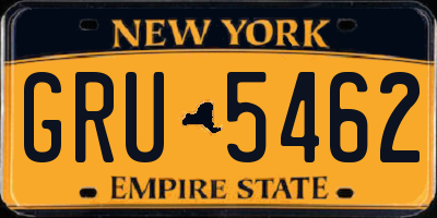 NY license plate GRU5462