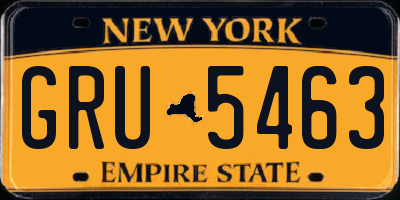 NY license plate GRU5463