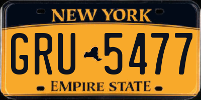 NY license plate GRU5477