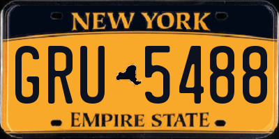 NY license plate GRU5488