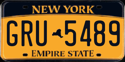 NY license plate GRU5489