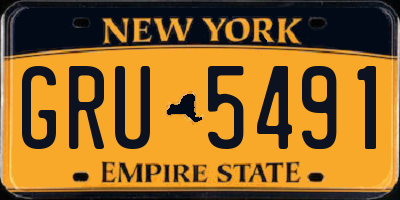 NY license plate GRU5491