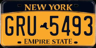 NY license plate GRU5493