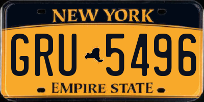 NY license plate GRU5496
