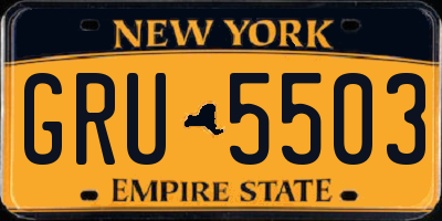 NY license plate GRU5503