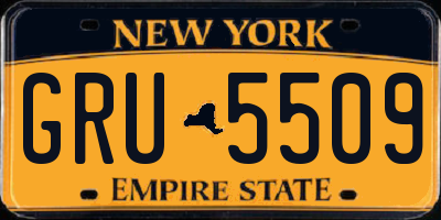 NY license plate GRU5509