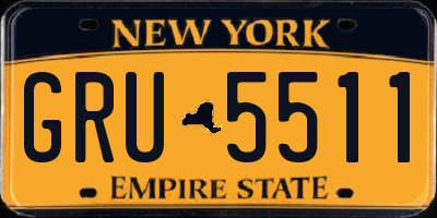 NY license plate GRU5511