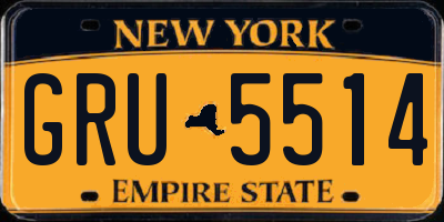 NY license plate GRU5514