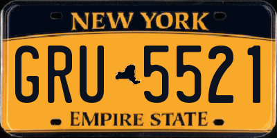 NY license plate GRU5521