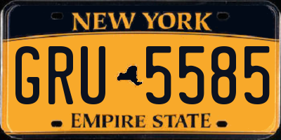 NY license plate GRU5585