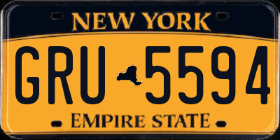 NY license plate GRU5594