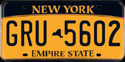 NY license plate GRU5602