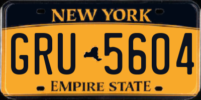 NY license plate GRU5604
